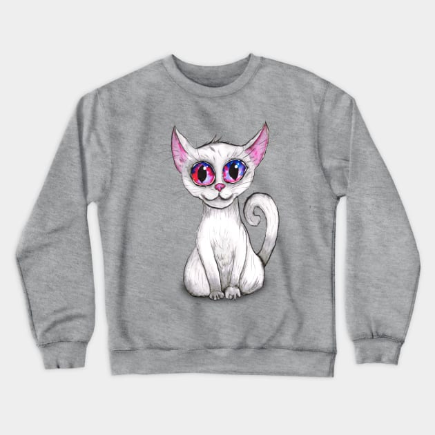 Cute white cat Crewneck Sweatshirt by Bwiselizzy